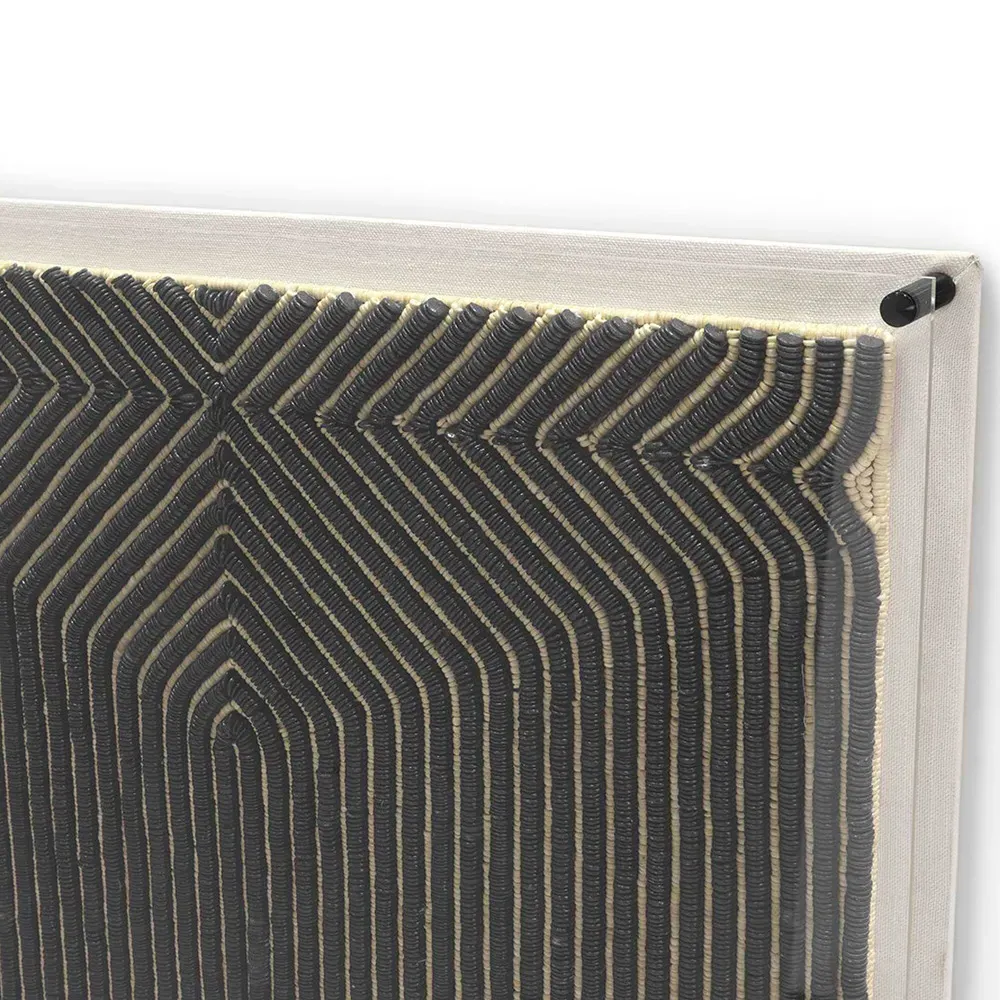 Kuba Abstract Acrylic Frame Mixed Media - Black