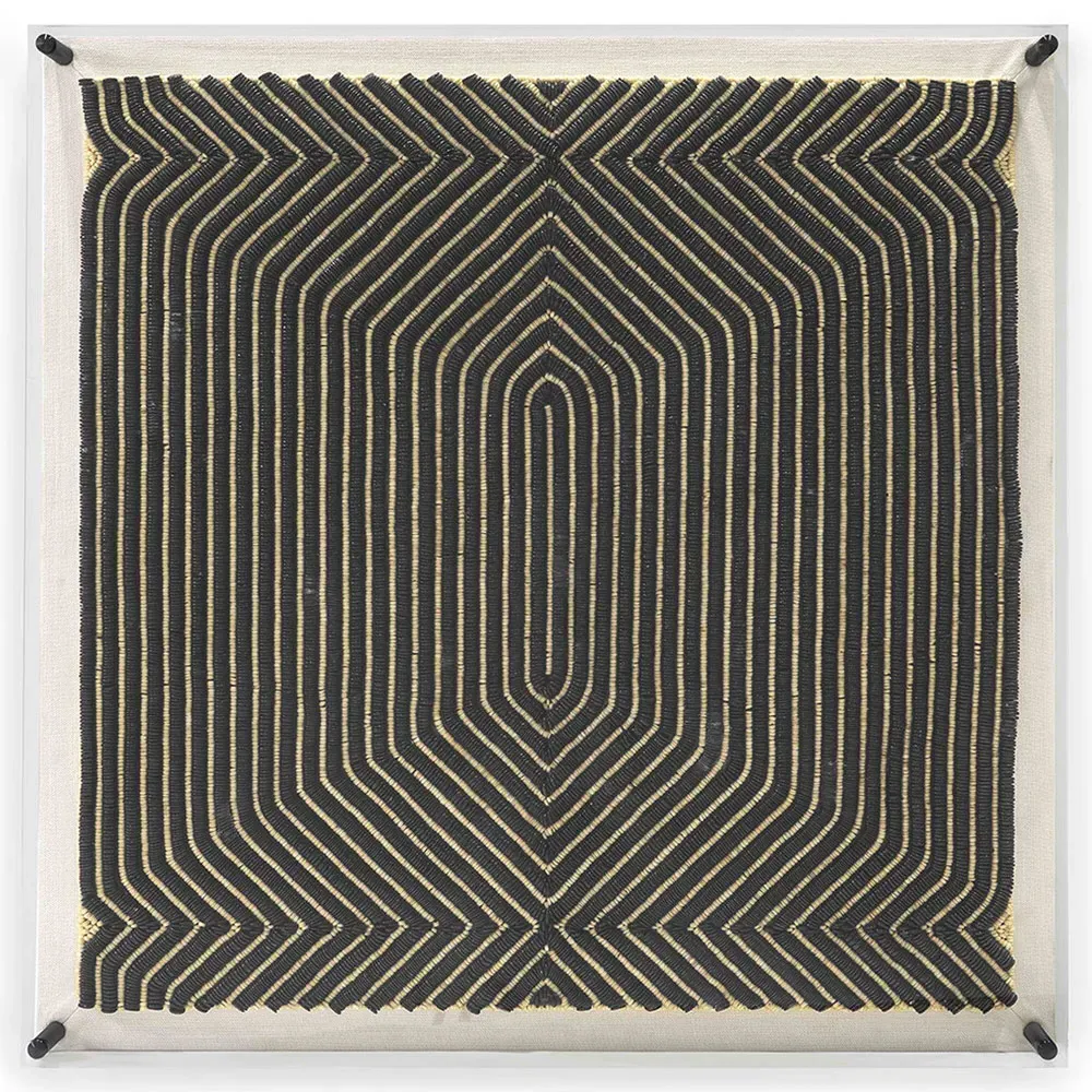 Kuba Abstract Acrylic Frame Mixed Media - Black image