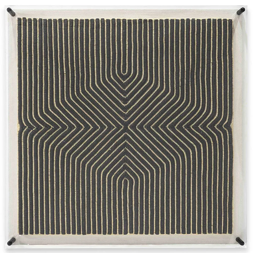 Kya Abstract Acrylic Frame Mixed Media - Black