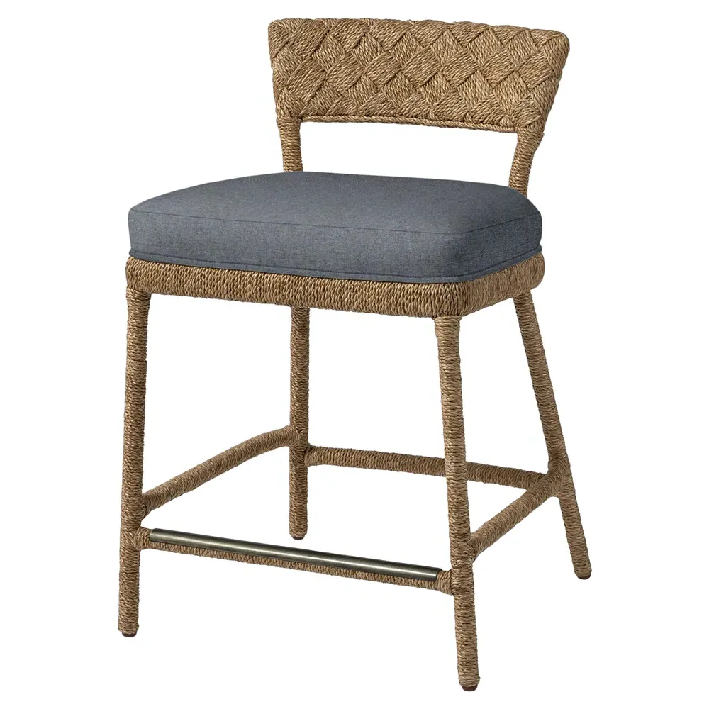 Lance Counter Stool - Blue, Rope
