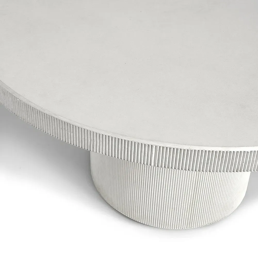 Largo Round Outdoor Dining Table - White, Stone