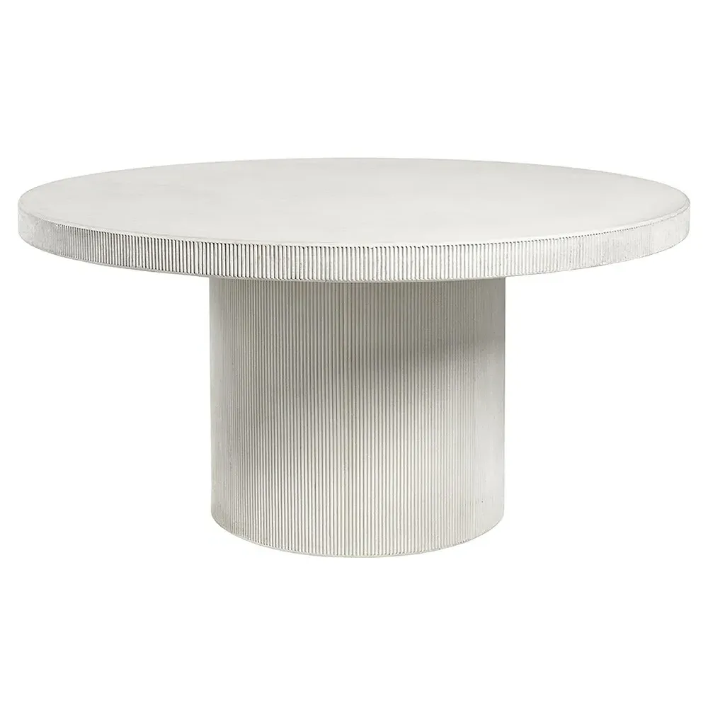 Largo Round Outdoor Dining Table - White, Stone image