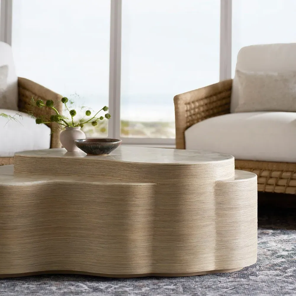 Levine Coffee Table - Brown, Rattan