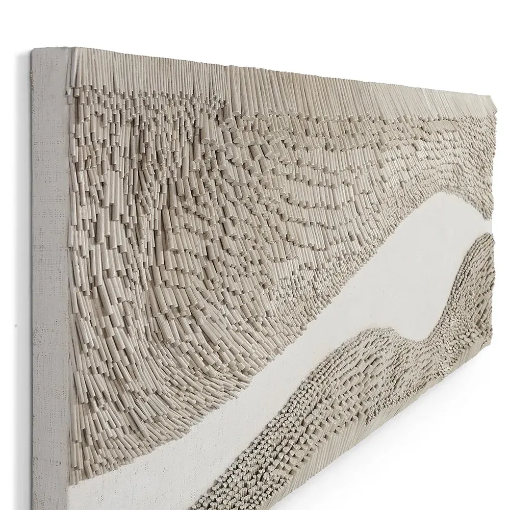 Lisbon Wave Rattan Wall Art - Light Taupe