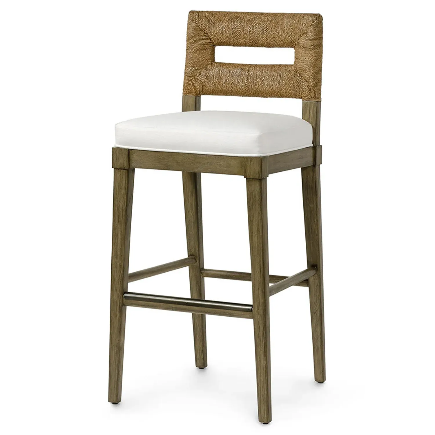 Logan Upholstered Bar Stool - White, Hardwood image