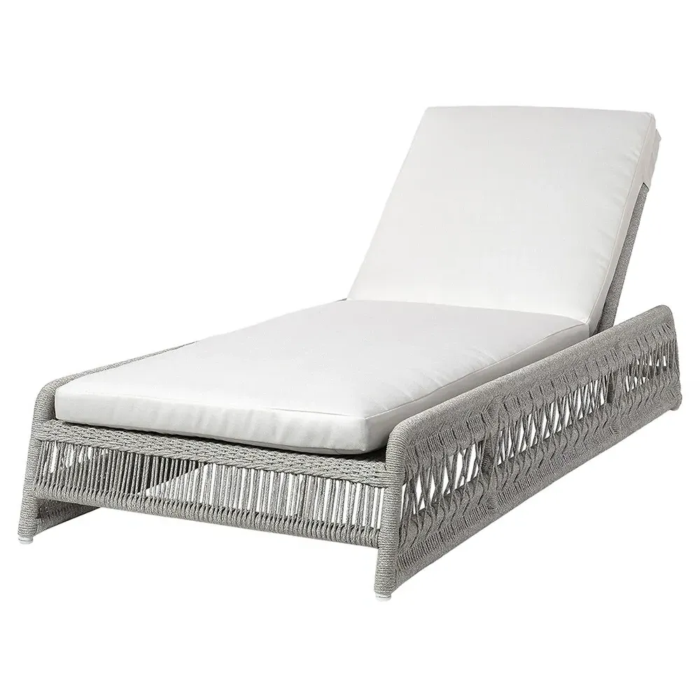 Mara Outdoor Chaise Lounge - Grey, Rope