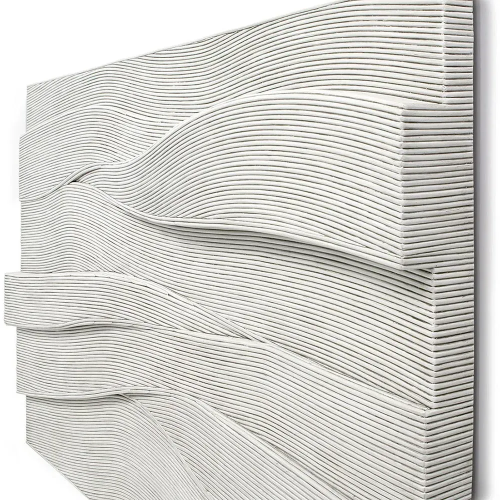 Marlene Layered Wall Sculpture - Grey Wash, Rattan