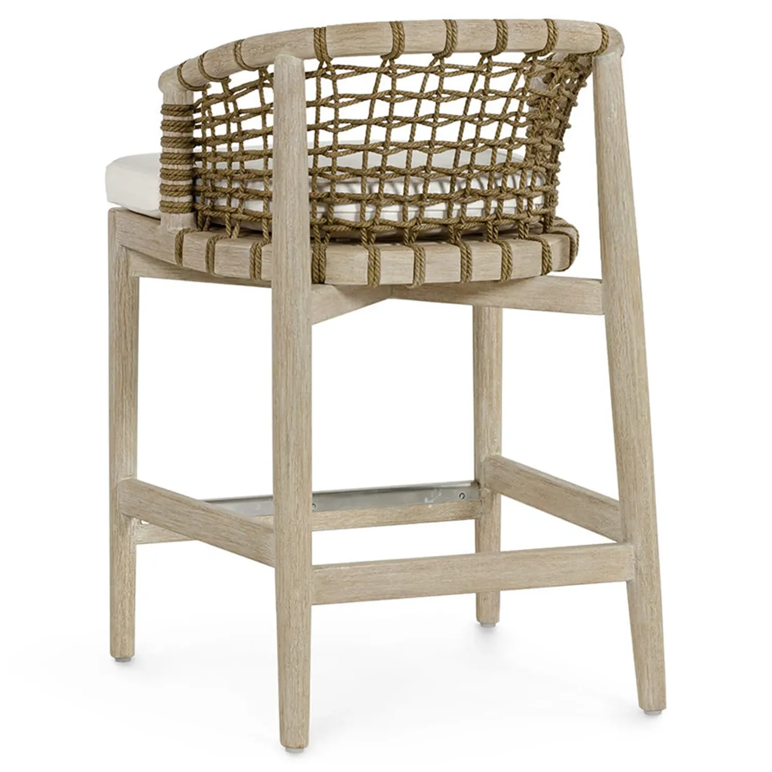 Melrose Barrel Counter Stool - Arctic White, Hardwood