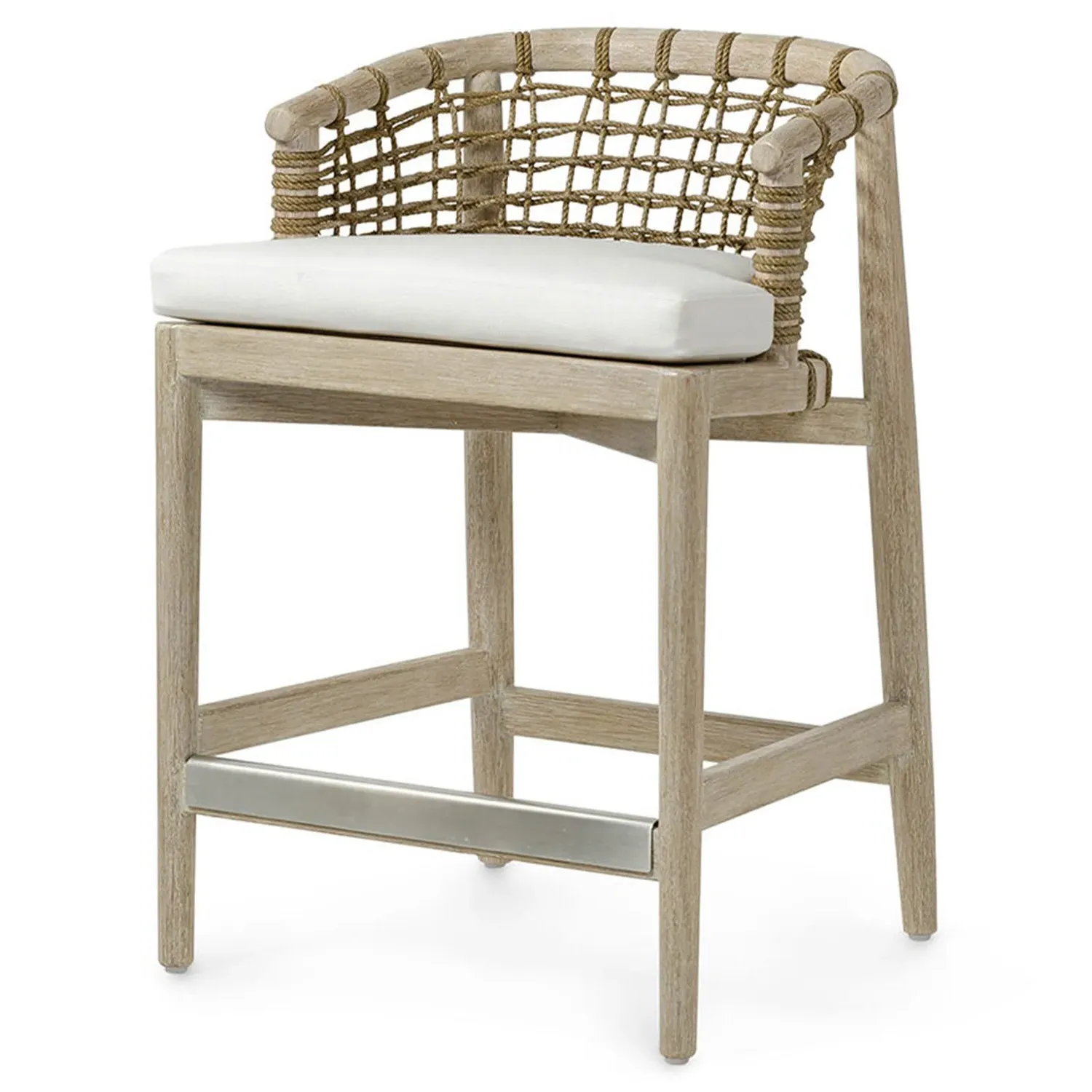 Melrose Barrel Counter Stool - Arctic White, Hardwood image