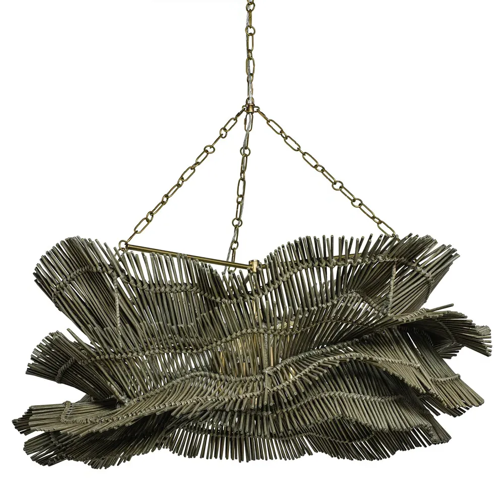 Miramar Rattan Chandelier - Grey Wash, Rattan image