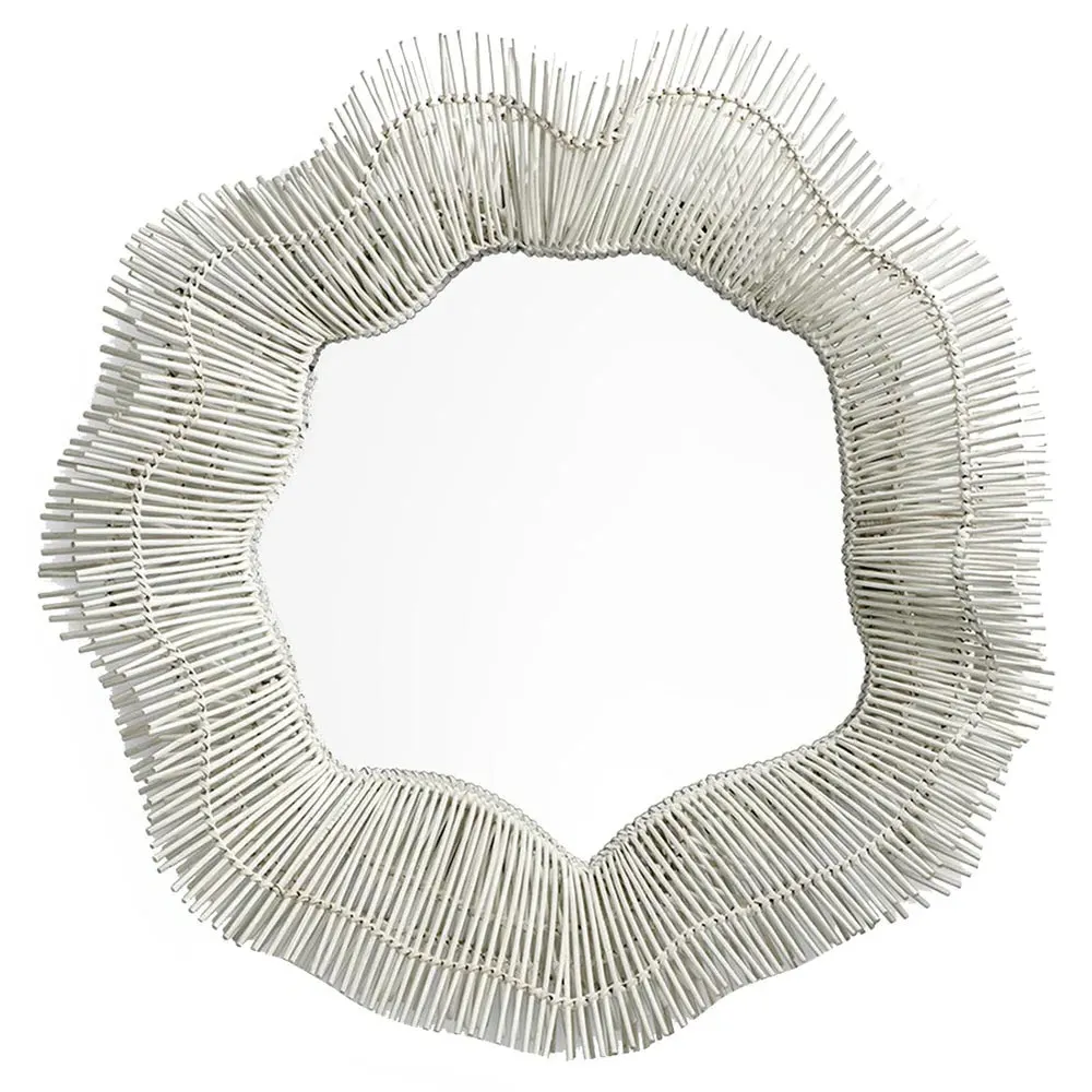 Miramar Rattan Wall Mirror - Chalk White
