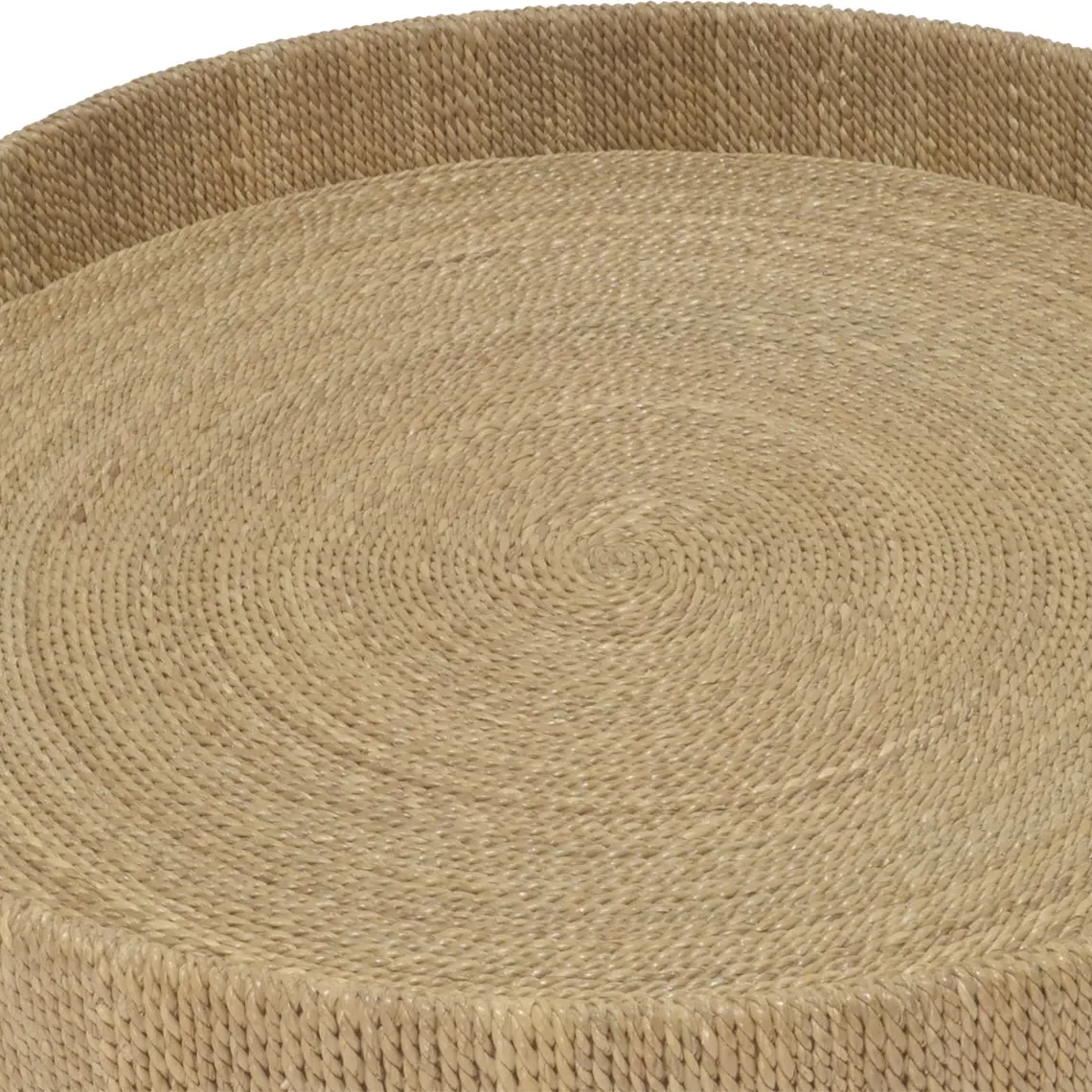 Monarch Large Round Tray - Beige, Seagrass Rope
