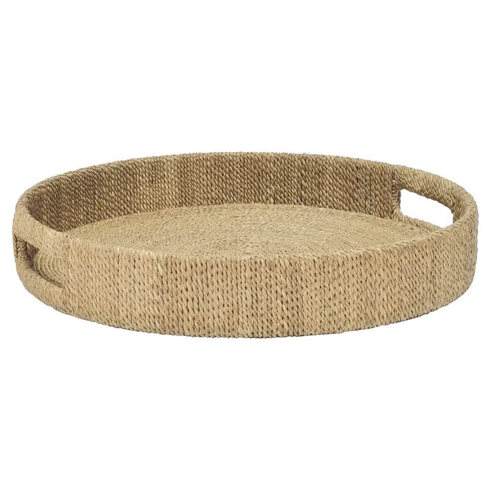 Monarch Small Round Tray - Beige, Seagrass Rope image