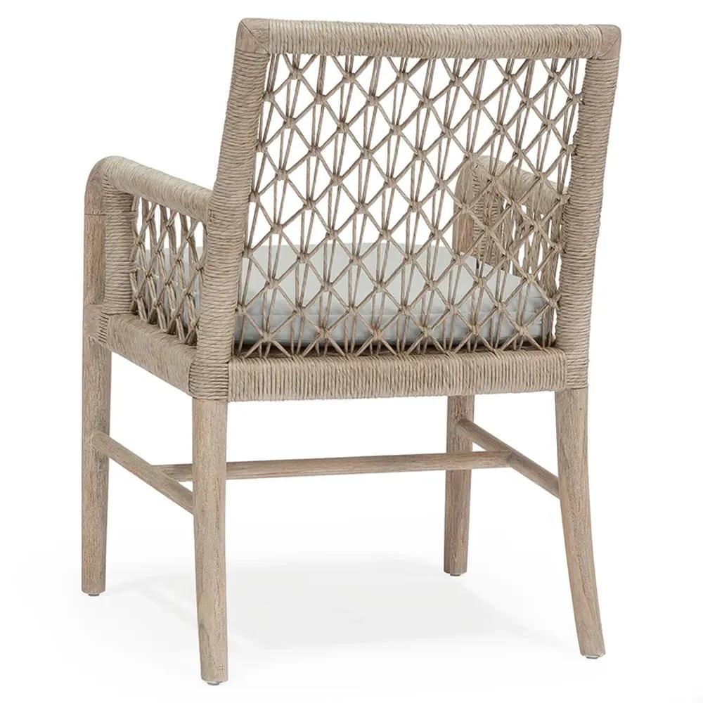 Montecito Outdoor Arm Chair - White, Teak