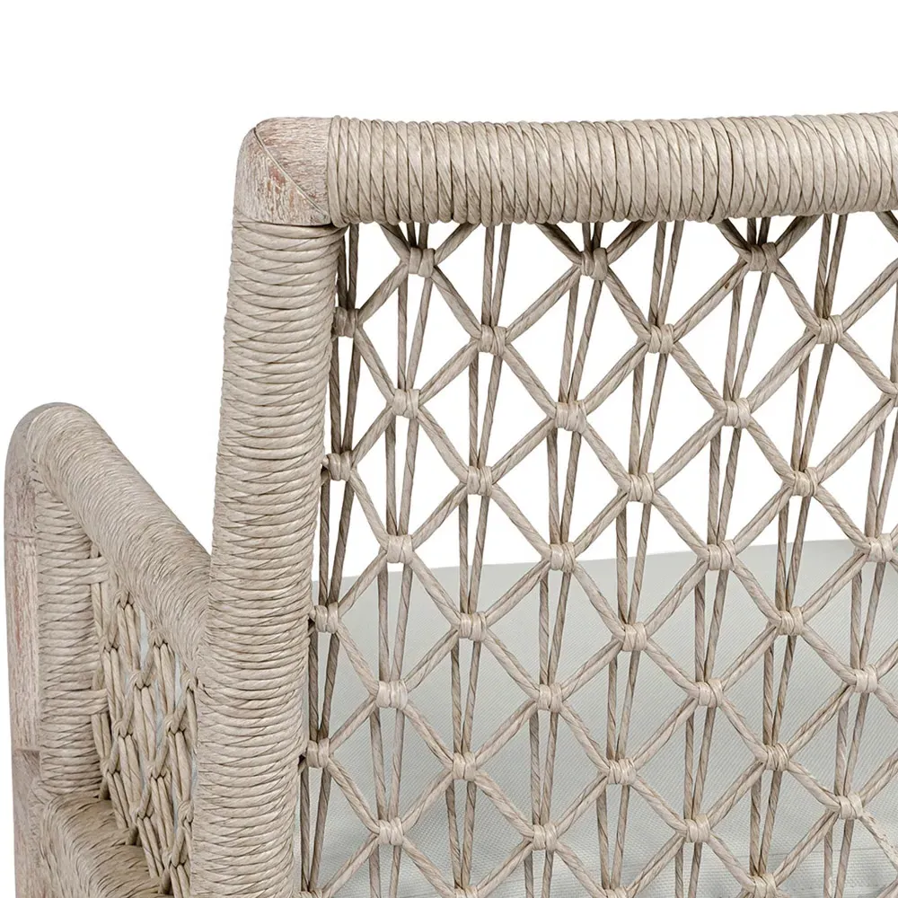 Montecito Outdoor Arm Chair - White, Teak