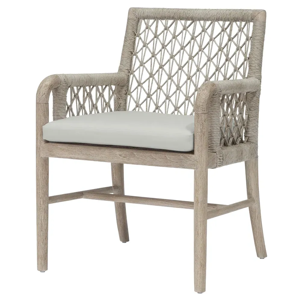 Montecito Outdoor Arm Chair - White, Teak