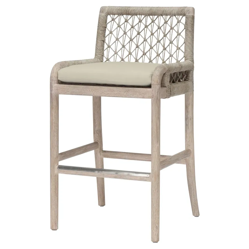 Montecito Outdoor Bar Stool - Beige, Teak