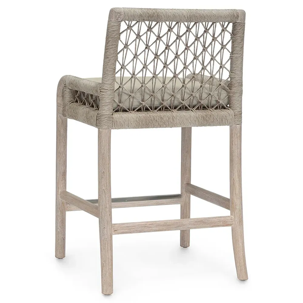 Montecito Outdoor Counter Stool - Beige, Teak