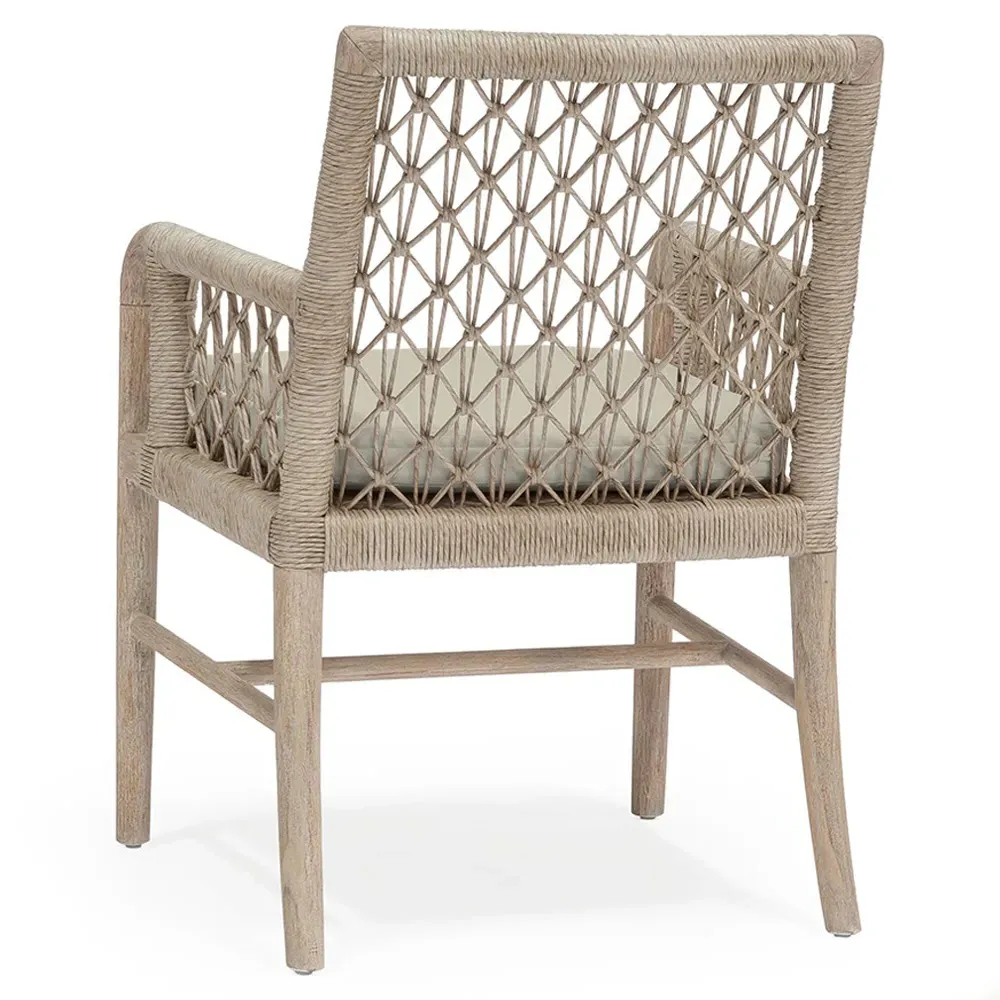 Montecito Outdoor Dining Arm Chair - Beige, Teak