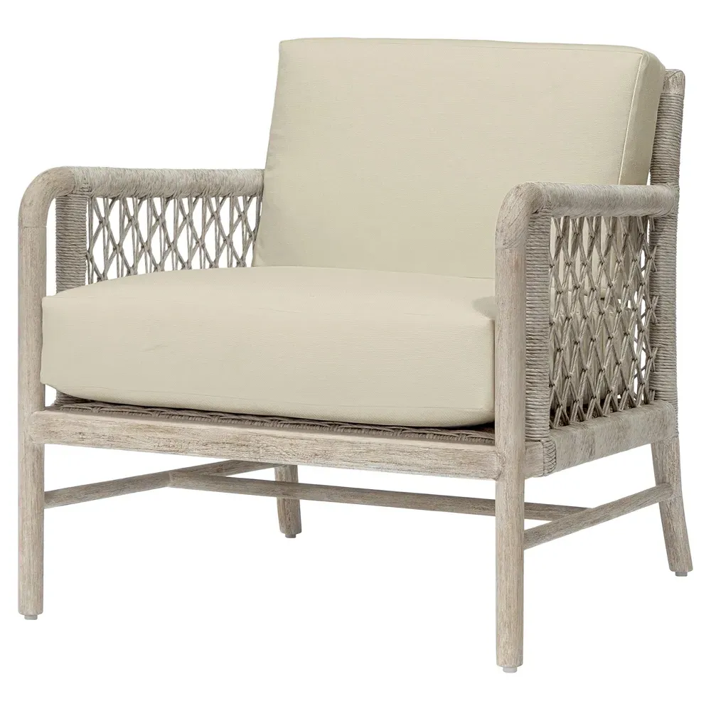 Montecito Outdoor Lounge Chair - Beige, Teak