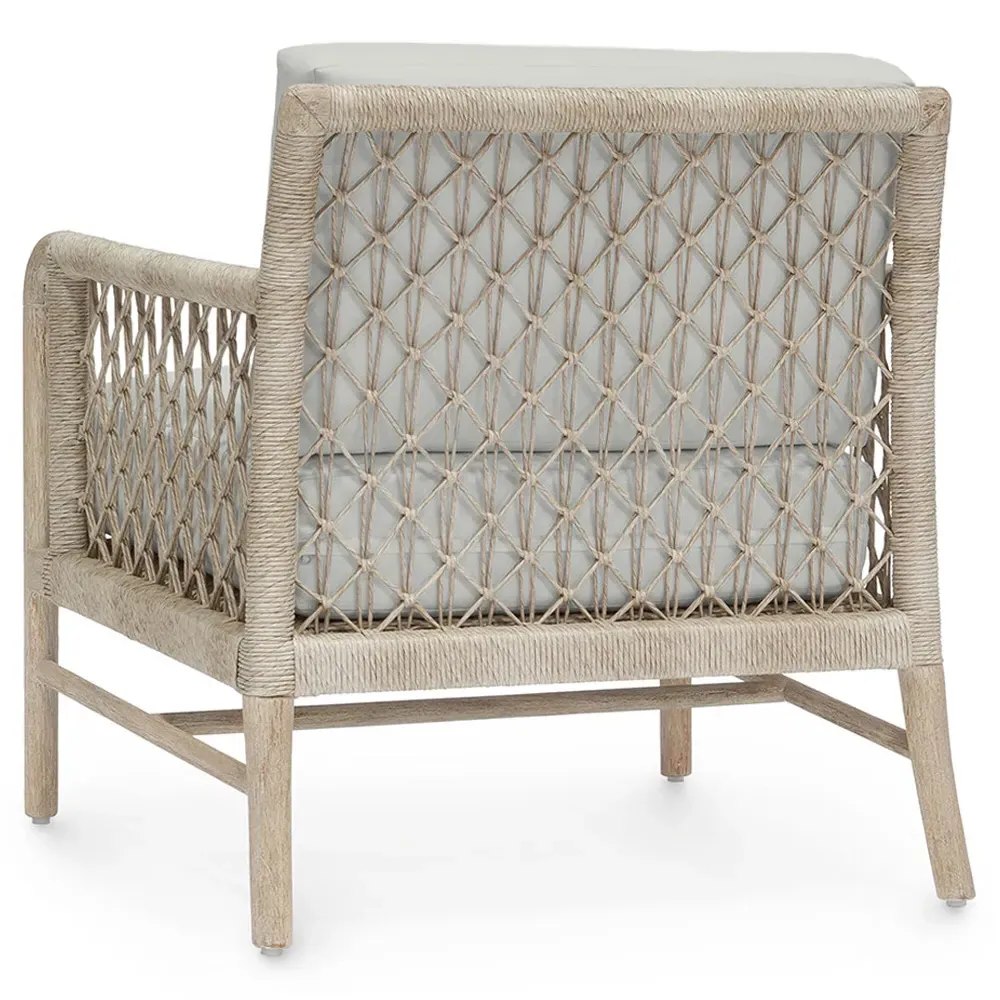 Montecito Outdoor Lounge Chair - White, Teak