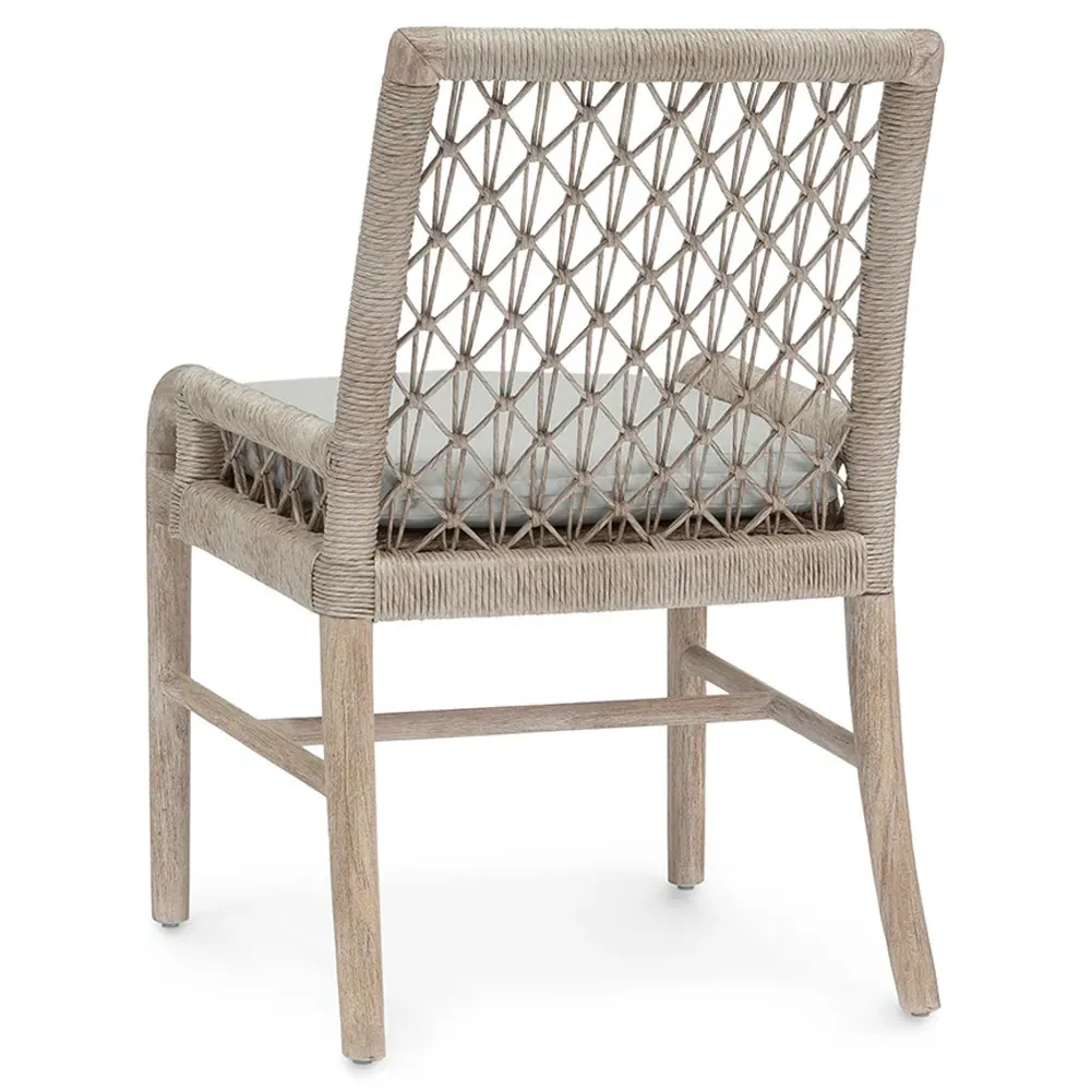 Montecito Outdoor Side Chair - White, Teak