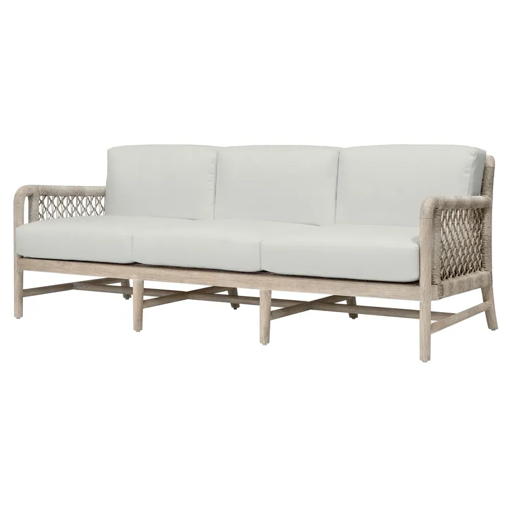 Montecito Outdoor Sofa - White, Teak