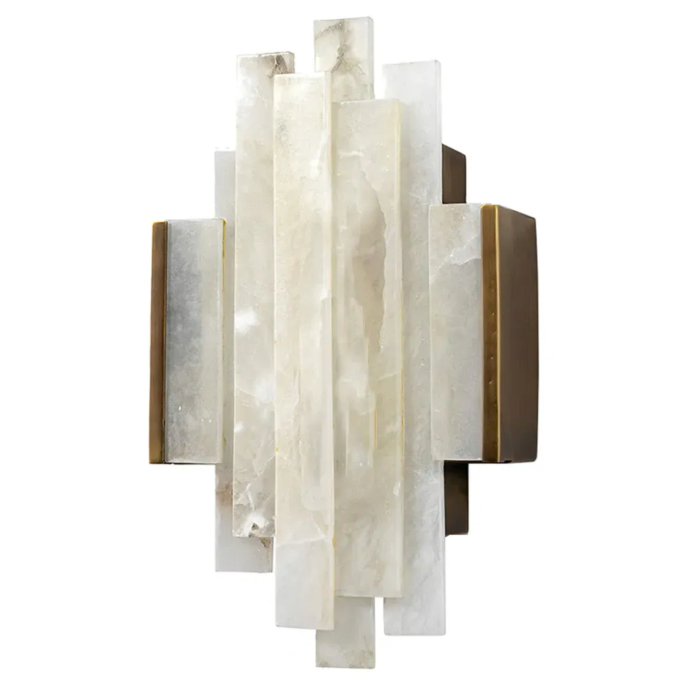 Montrose Wall Sconce - White Alabaster, Antique Brass image