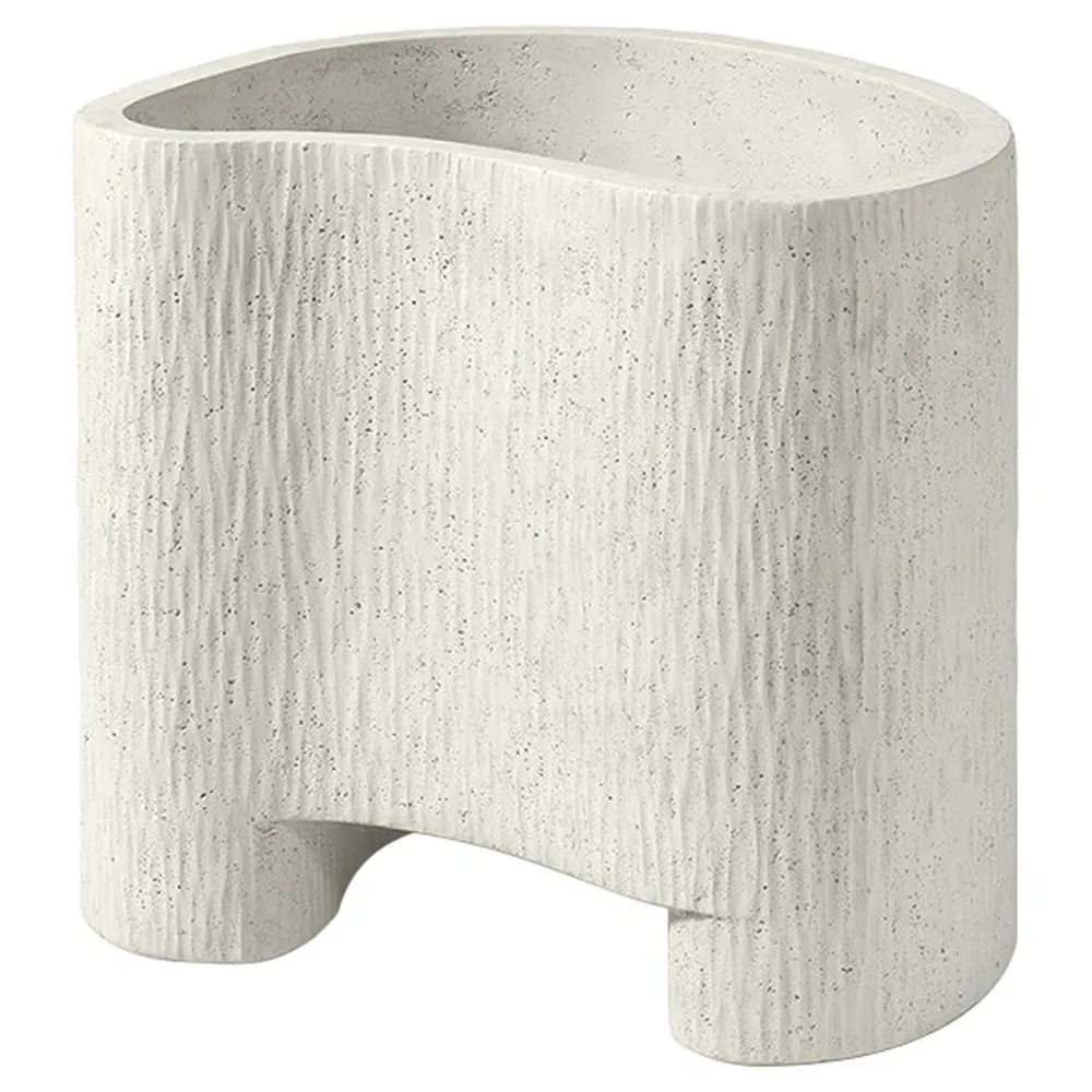 Nadia Small Planter - Aged White, Stone Composite image