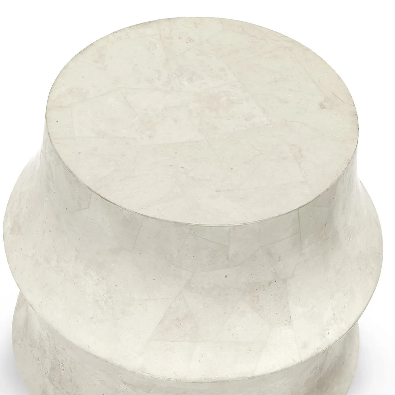 Nali Outdoor Stool - White, Stone Fiberglass