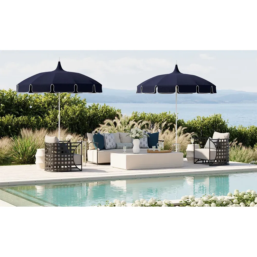 Nali Outdoor Stool - White, Stone Fiberglass