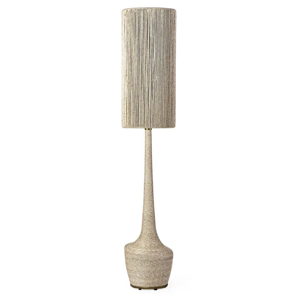 Newport Outdoor Floor Lamp - Beige, Synthetic Rattan