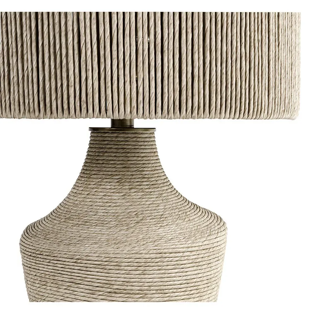 Newport Outdoor Table Lamp - Beige, Synthetic Rattan