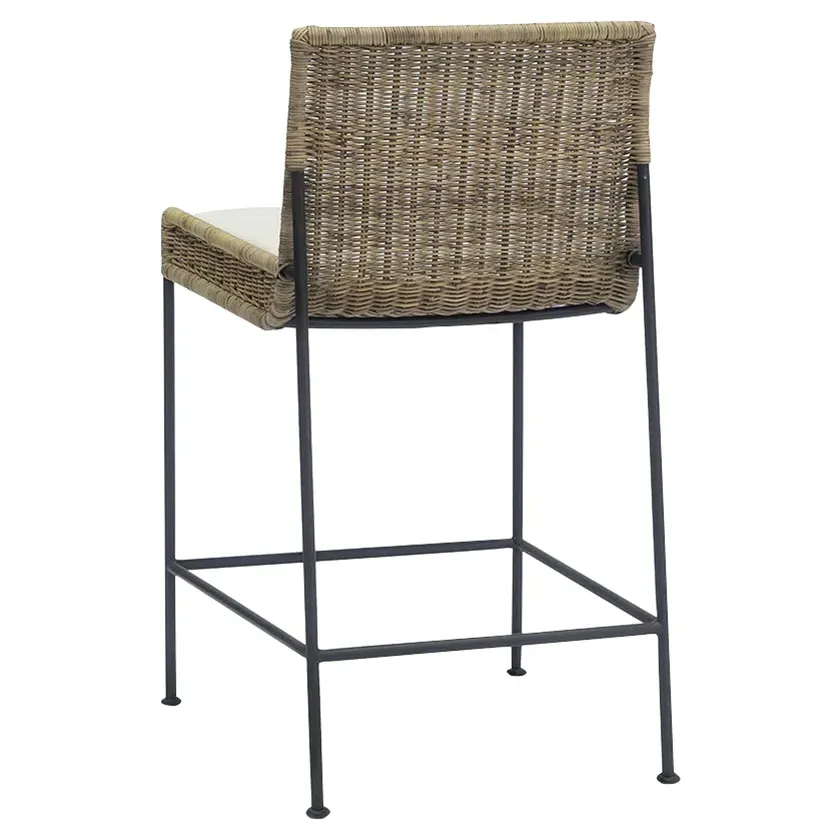 Nora Counter Stool - Brown, Rattan