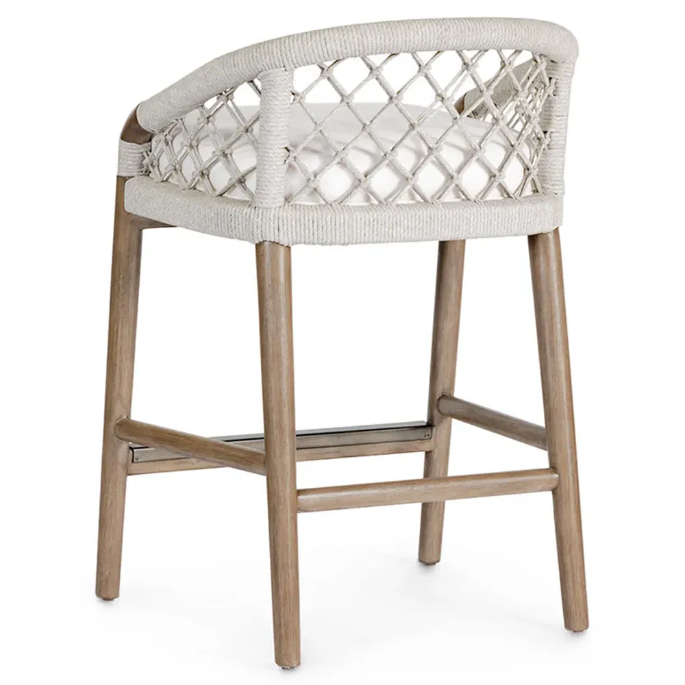 Otis Woven Rope Counter Stool - White, Hardwood