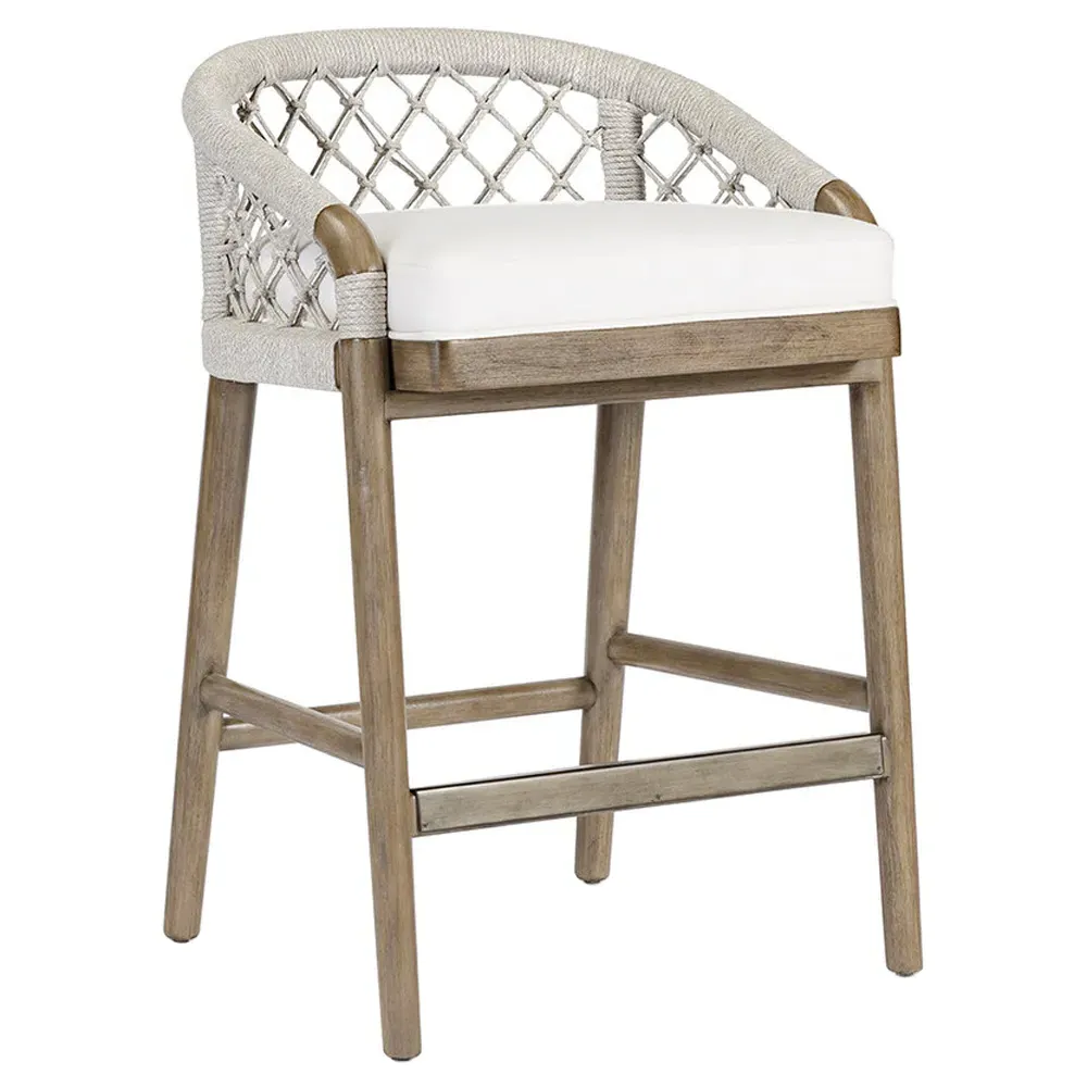 Otis Woven Rope Counter Stool - White, Hardwood image