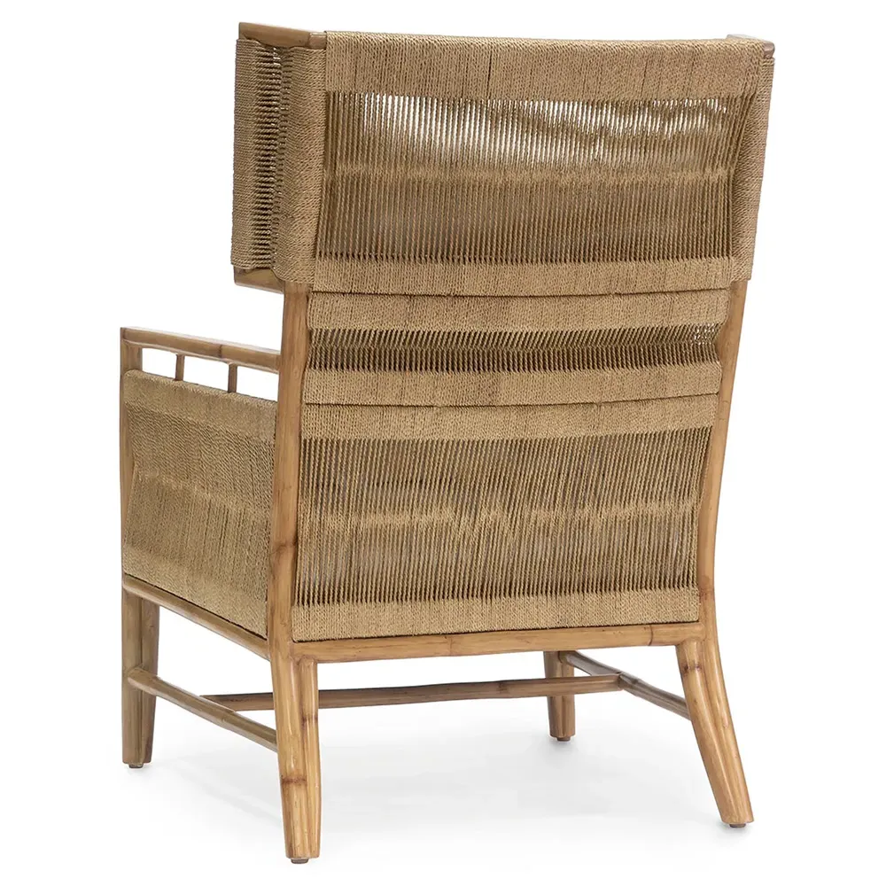 Owen Wing Chair - Off White, Rattan