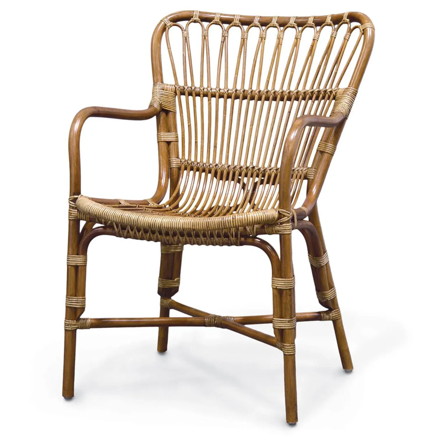 Palecek Pole Rattan Dining Arm Chair - Brown image