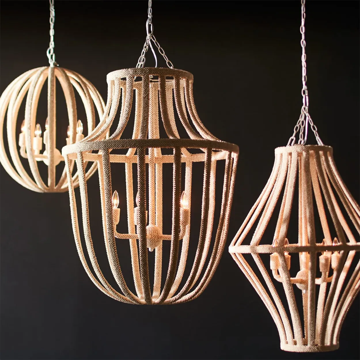 Paloma Coco Beaded Chandelier - White