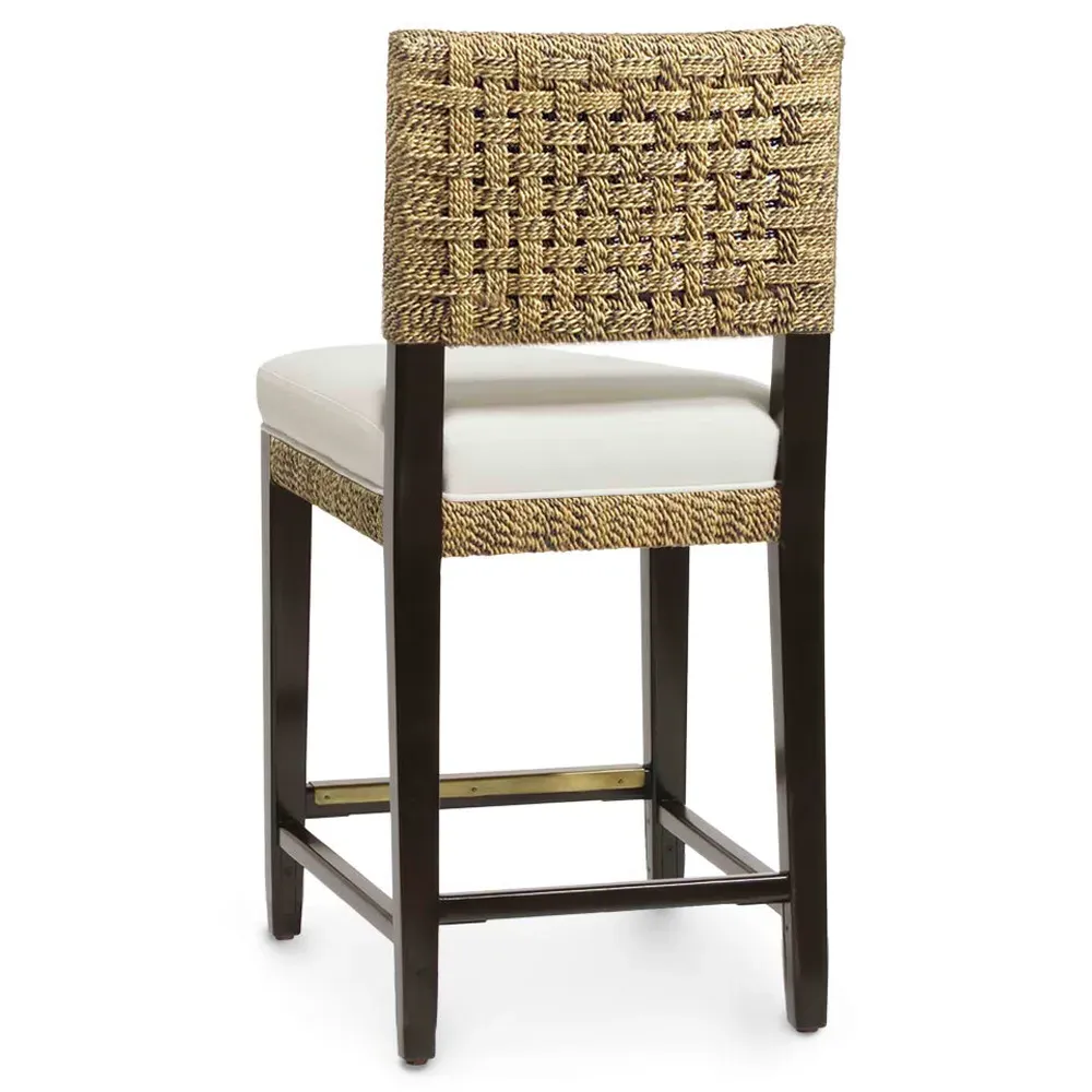 Panamawood Upholstered Counter Stool - Brown, Seagrass