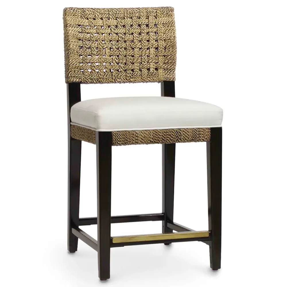 Panamawood Upholstered Counter Stool - Brown, Seagrass image