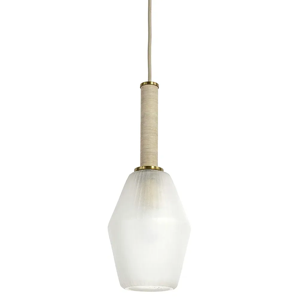 Paxton Single Pendant Light - Antique Brass, Frosted Glass image