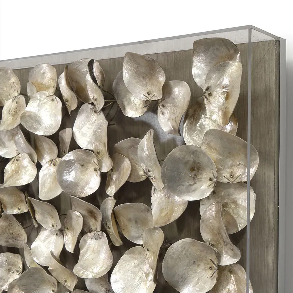 Playa Square Cultured Oyster Shell Wall Art - Grey, Acrylic