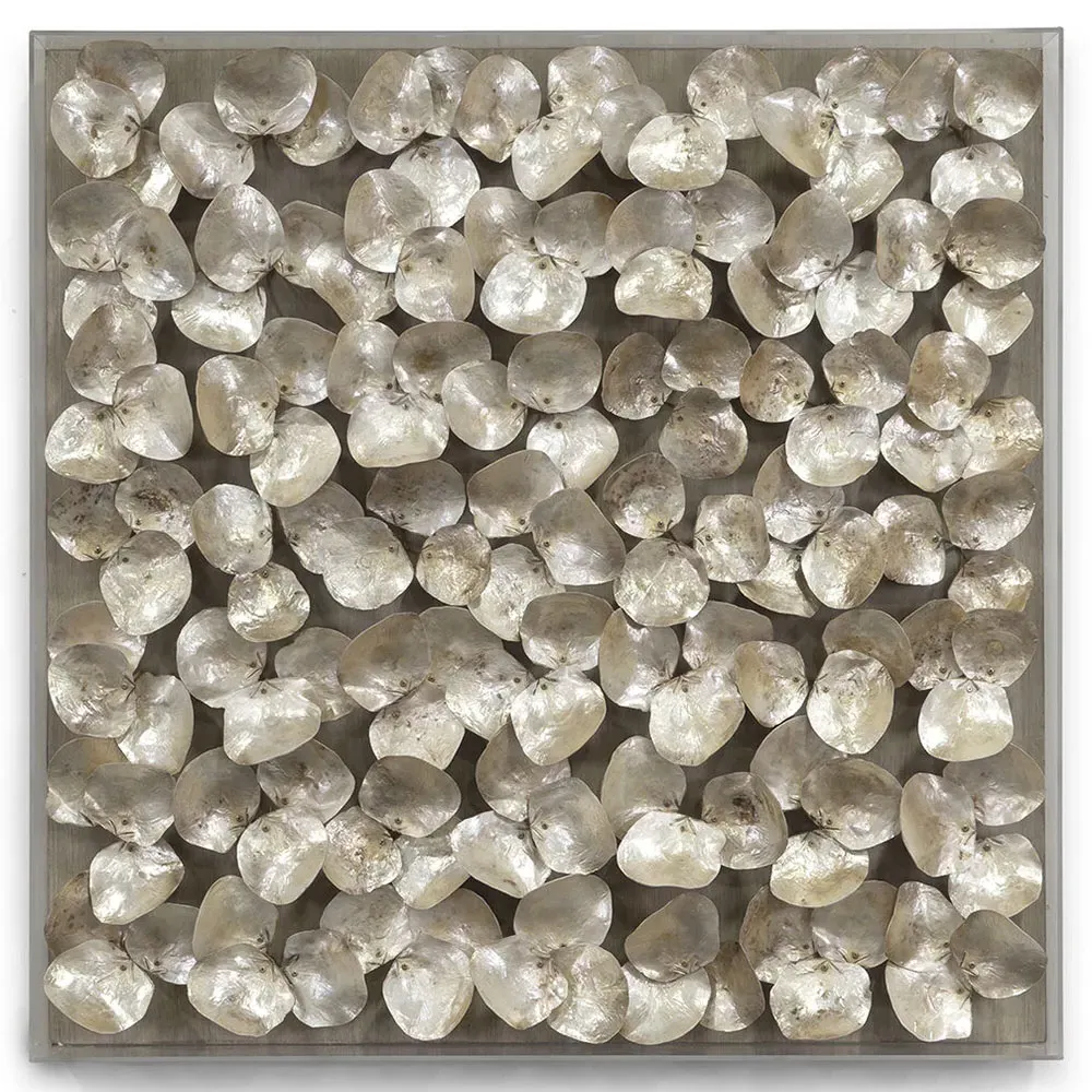 Playa Square Cultured Oyster Shell Wall Art - Grey, Acrylic