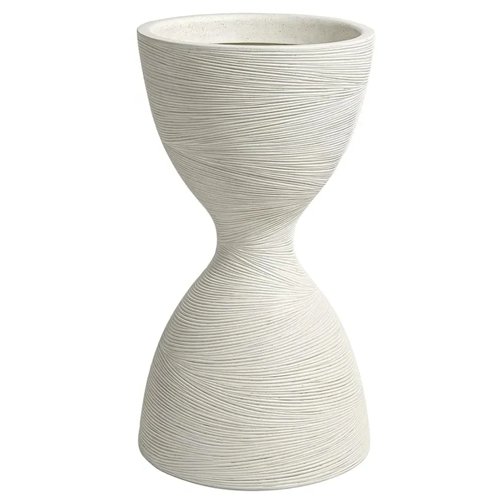 Poppy Round Planter - White, Stonecast