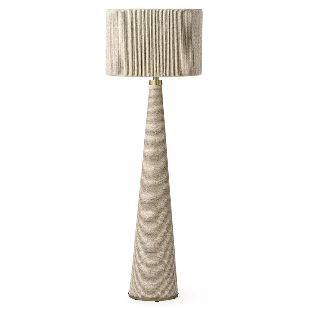 Portland Outdoor Floor Lamp - Beige, Rattan
