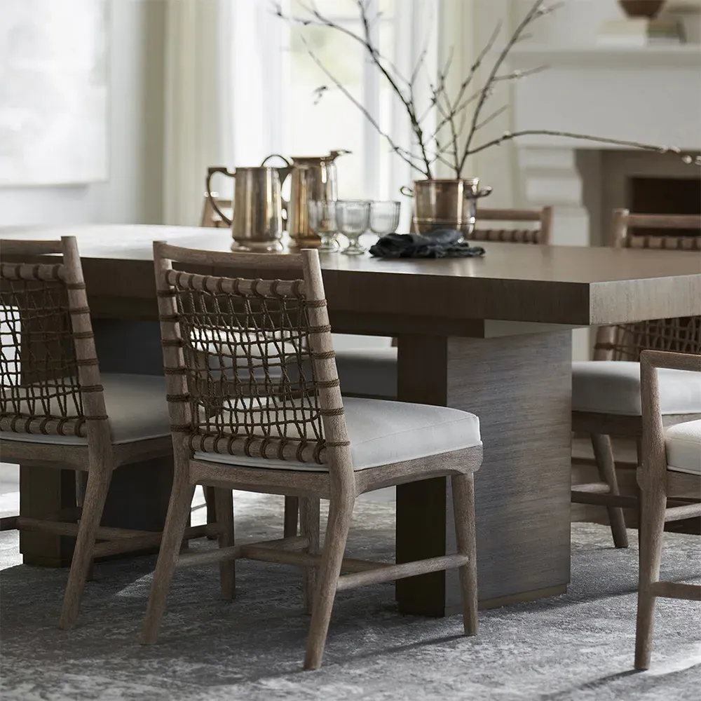 Pratt Coastal Dining Side Chair - White, Jute Rope