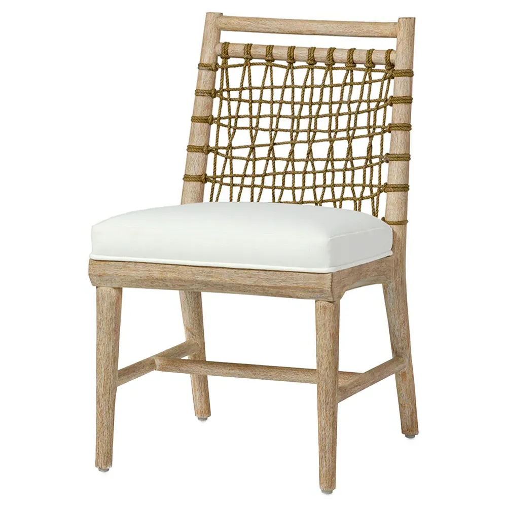 Pratt Coastal Dining Side Chair - White, Jute Rope image