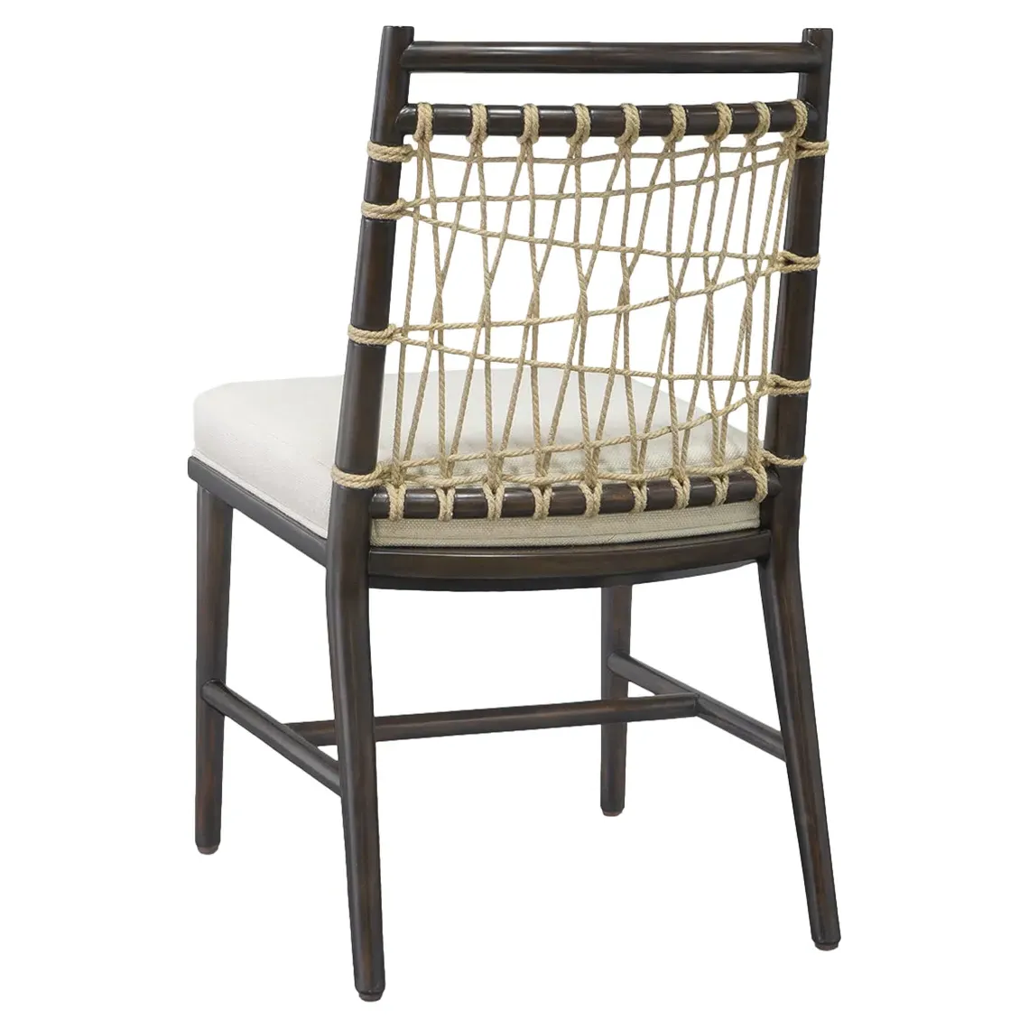 Pratt Woven Jute Rope Side Chair - Espresso, Linen