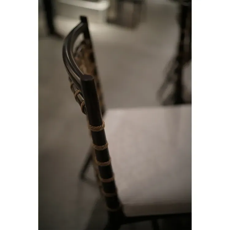 Pratt Woven Jute Rope Side Chair - Espresso, Linen